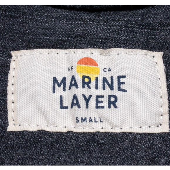 Marine Layer Sweater Men's Small Henley Pullover USA Cotton Polyester Rayon Gray - Picture 2 of 8